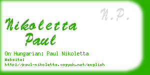 nikoletta paul business card